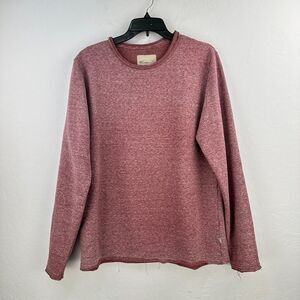 Vintage RVLT Revolution Thick Cotton Men M Red Long Sleeve Crew Neck Heather Y2K